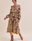 Forest Whimsy Floral Midi Dress