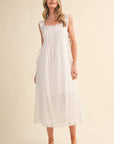 PREORDER: Fleur Romance Midi Dress-Off White