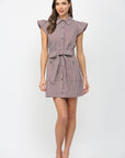 Vera Ruffle Button Down Mini Dress