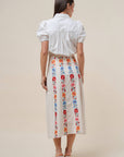 Floral Harmony Embroidered Midi Skirt