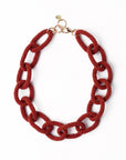 Jenna Chain Link Necklace-Rust