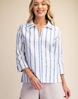 Everly Stripe Top-Blue