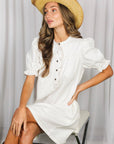 She’s Gone Country Denim Dress-Cream