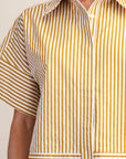 Portside Button Down Top-Yellow