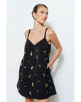 Something Special Embellished Mini Dress-Black