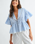 Daisy Gingham Embroidered Top