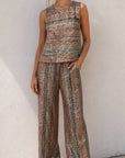 Dazzle Stripe Wide Leg Sequin Pants