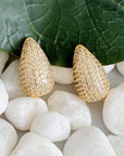 Paved Teardrop Stud Earrings