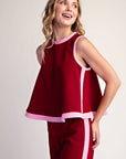 Soft Motion Knit Top-Burgundy