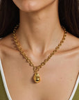 Gold Pearl Chain Necklace