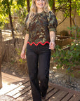 Floral Sketch Jacquard Top