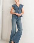 Barrel Race Denim Peplum Top