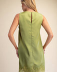 Romantic Evening Mini Dress-Olive