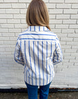 Everly Stripe Top-Blue