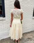 Easy Like Sunday Embroidered Midi Dress-Ivory