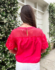 Sheer Romance Bubble Top-Raspberry Pink