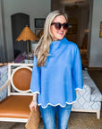Go With the Flow Knit Top-French Blue/Cream