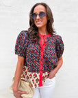 Boho Mix Floral Print Top