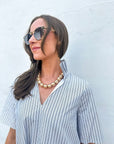 Olivia Stripe Mini Dress