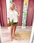 Satin Allure Shorts-Olive