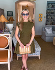 Sweet Afternoons Mini Dress-Olive