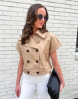 City Chic Crop Trench Top