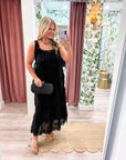 PREORDER: Fleur Romance Midi Dress-Black