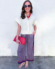 Checkerboard Wide Leg Pants