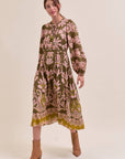 Forest Whimsy Floral Midi Dress