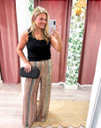 Dazzle Stripe Wide Leg Sequin Pants