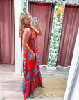 Sunset Coral Maxi Dress