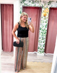 Dazzle Stripe Wide Leg Sequin Pants