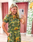 Fleur De Jardin Crop Top-Olive