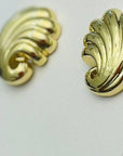 Flapper Wave Clip On Earring- Gold