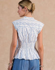 Sugar Petal Eyelet Peplum Top