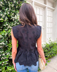 Lady Luck Embroidered Peplum Top