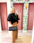 Rosemere Button Down Top-Black
