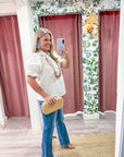 PREORDER: Dominique Scallop Embroidered Top