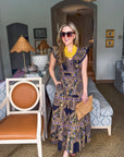 PREORDER: Sweet Spell Floral Midi Dress-Navy