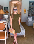 Sweet Afternoons Mini Dress-Olive