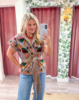 Rustic Retreat Velvet Jacket-Gray