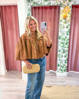 Swing Cape Stripe Top-Camel
