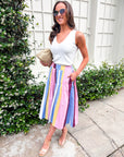 Pastel Picnic Midi Skirt