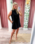 Yacht Luxe Mini Dress-Black