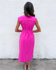 The Paris Edition Midi Dress-Hot Pink