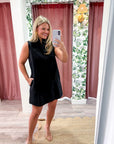 Yacht Luxe Mini Dress-Black