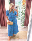Bright Side Midi Dress-Sapphire