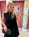 Yacht Luxe Mini Dress-Black