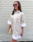 Floral Horizon Shirt Dress