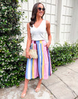Pastel Picnic Midi Skirt